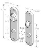 Passage Latch - Deadbolt Door Entry Set (CS-A407PLD) — dibujo de especificaciones y dimensiones