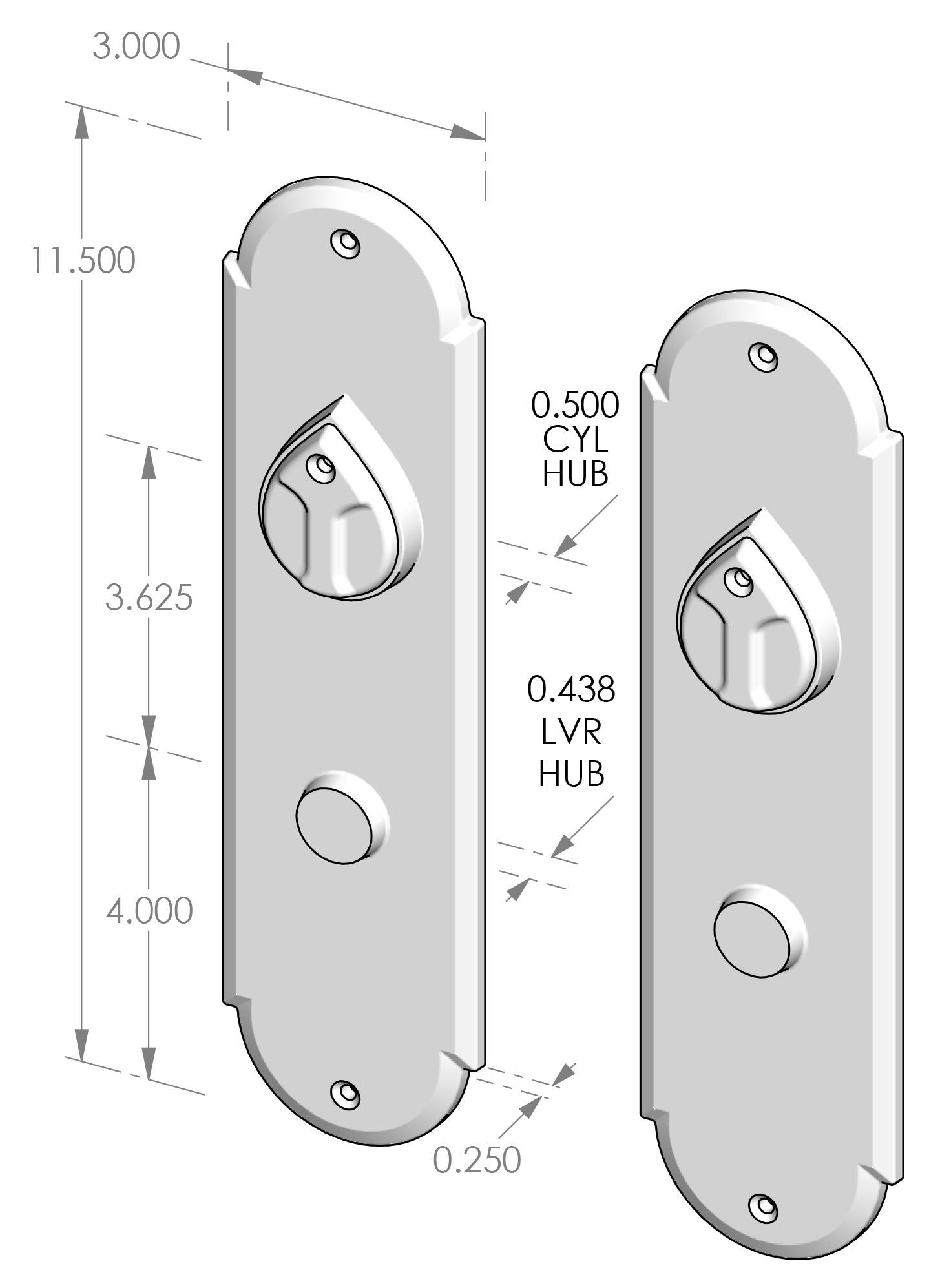Double Cylinder Mortise Lock Door Entry Set (CS-A410ML-DC) — dibujo de especificaciones y dimensiones