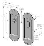 Arch Privacy Pocket Door Set (CS-FP-A402IML-PR) — dibujo de especificaciones y dimensiones