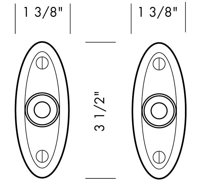 Oval Screen Door Passage Set (CS-OP150SD) — dibujo de especificaciones y dimensiones