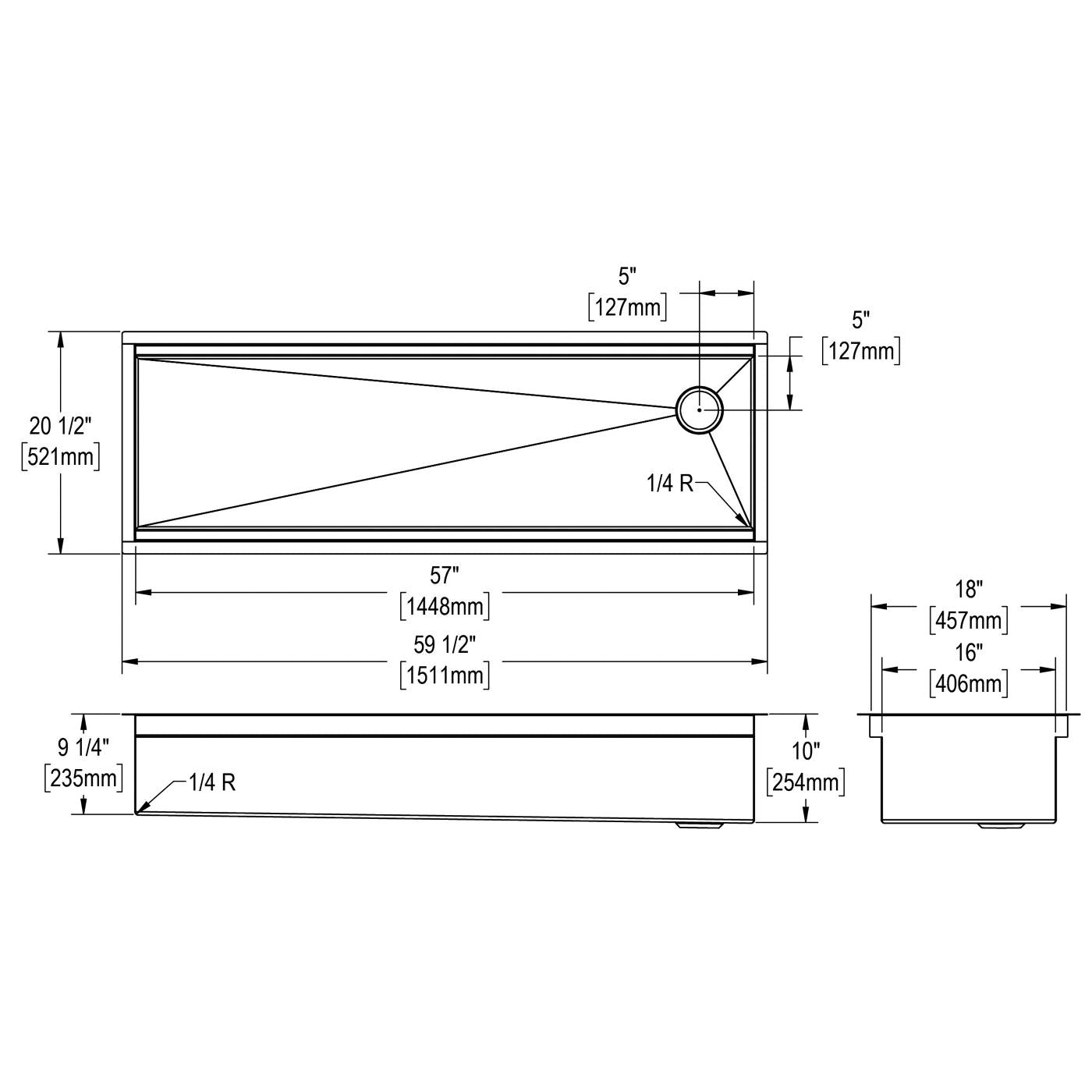Elkay Tarja Circuit Chef® Workstation Acero Inoxidable 59-1/2" x 20-1/2" x 10" de Un Tazón Bajo Cubierta (Kit) with Cherry Wood Boards — vista de producto
