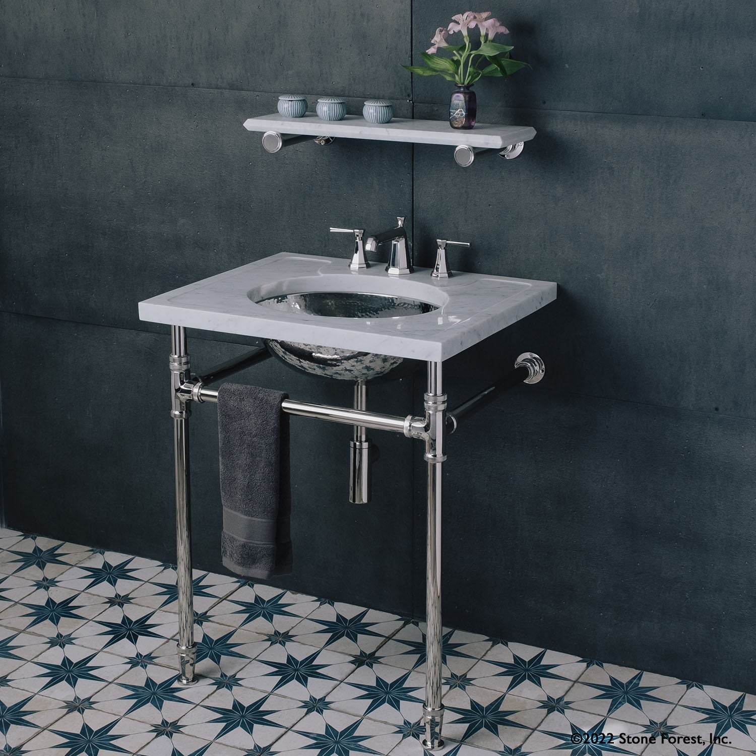 Stone Forest Vintage Countertop — Stone Forest Vintage Cubierta de Mármol con Lavabo Ovalado
