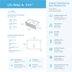 Bante Cúbica — Tarja de Cocina de Cerámica Refractaria (Fireclay), Frente Granjero Texturizado — 30"