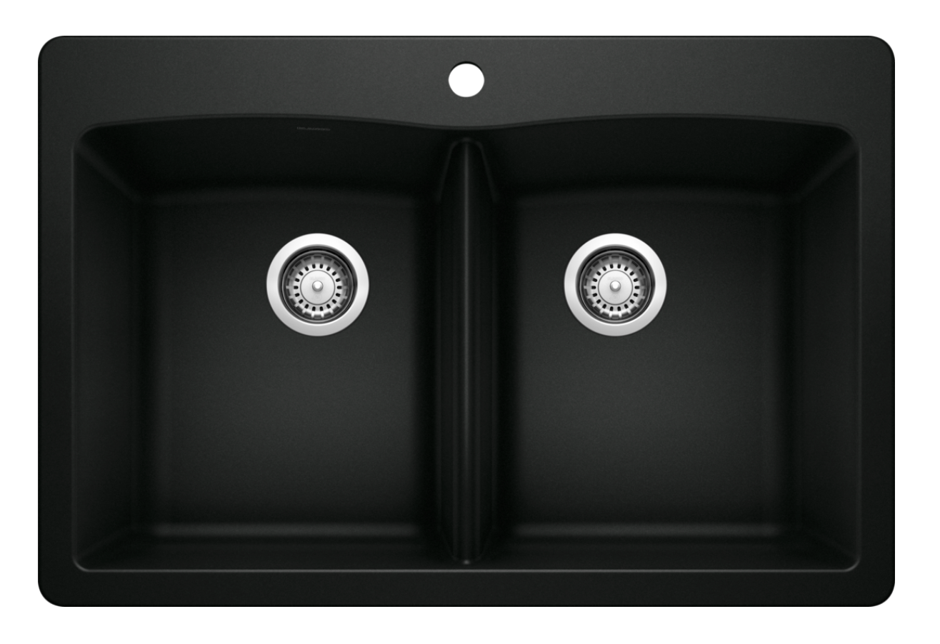 Blanco Diamond Equal Double Dual Mount — Tarja de Silgranit