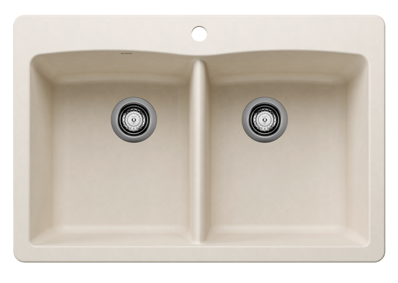 Blanco Diamond Equal Double Dual Mount — Tarja de Silgranit