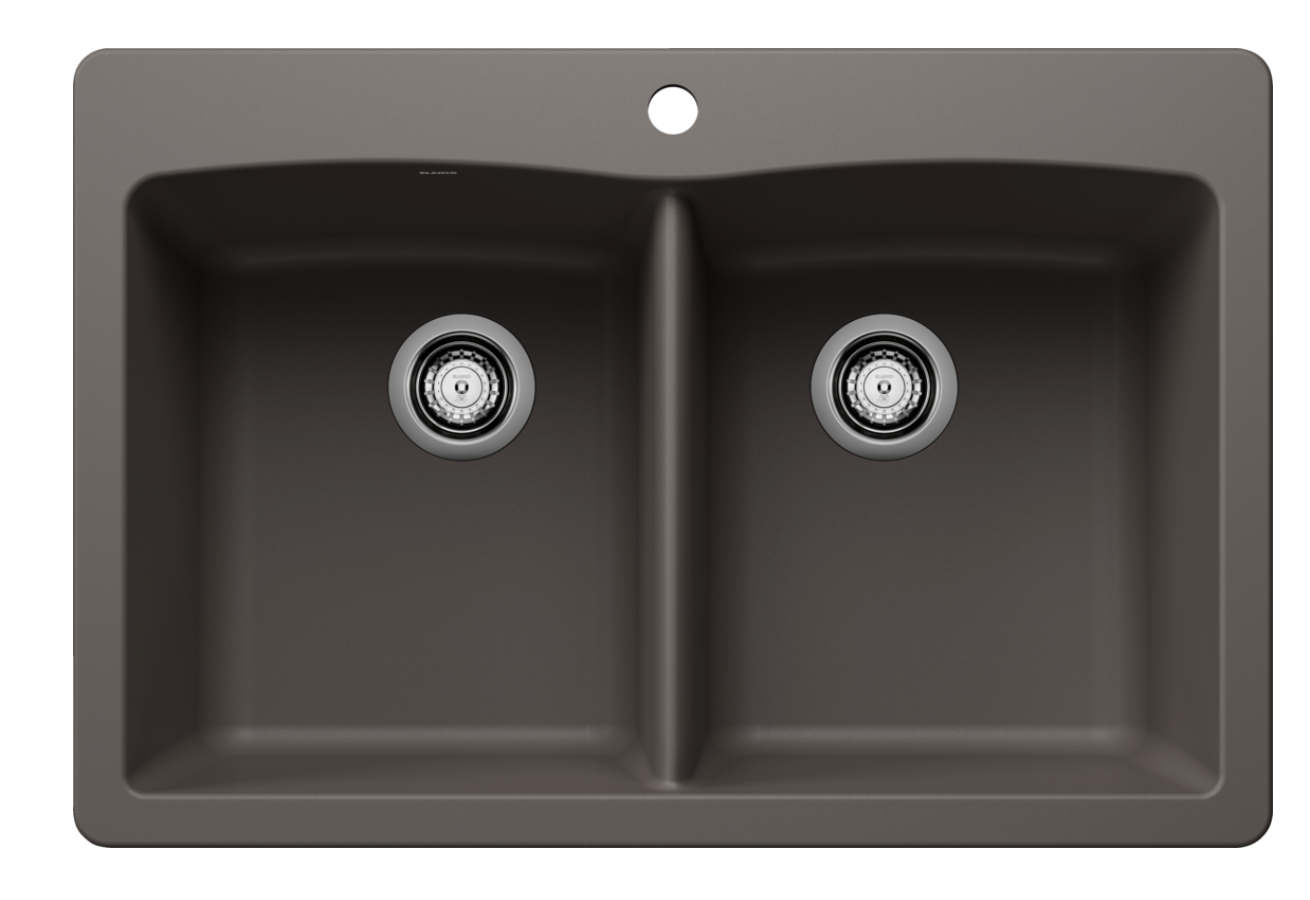 Blanco Diamond Equal Double Dual Mount — Tarja de Silgranit