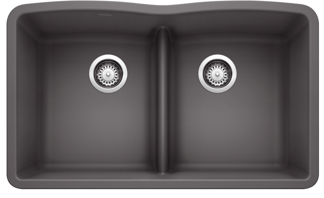 Blanco Diamond Equal Double Low Divide — Tarja de Silgranit