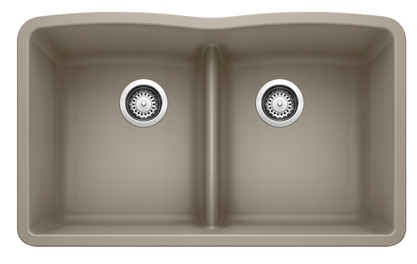 Blanco Diamond Equal Double Low Divide — Tarja de Silgranit