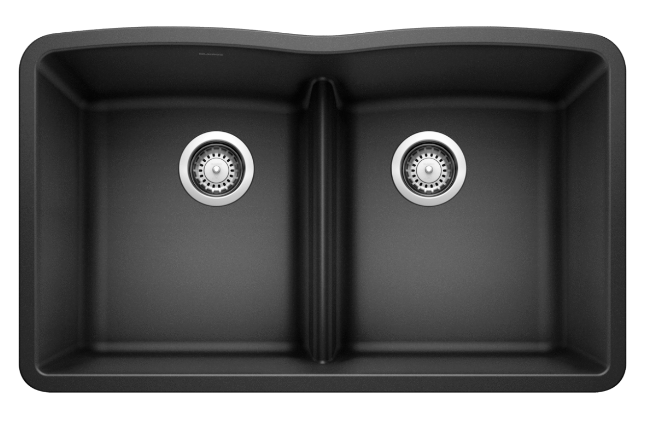 Blanco Diamond Equal Double Low Divide — Tarja de Silgranit
