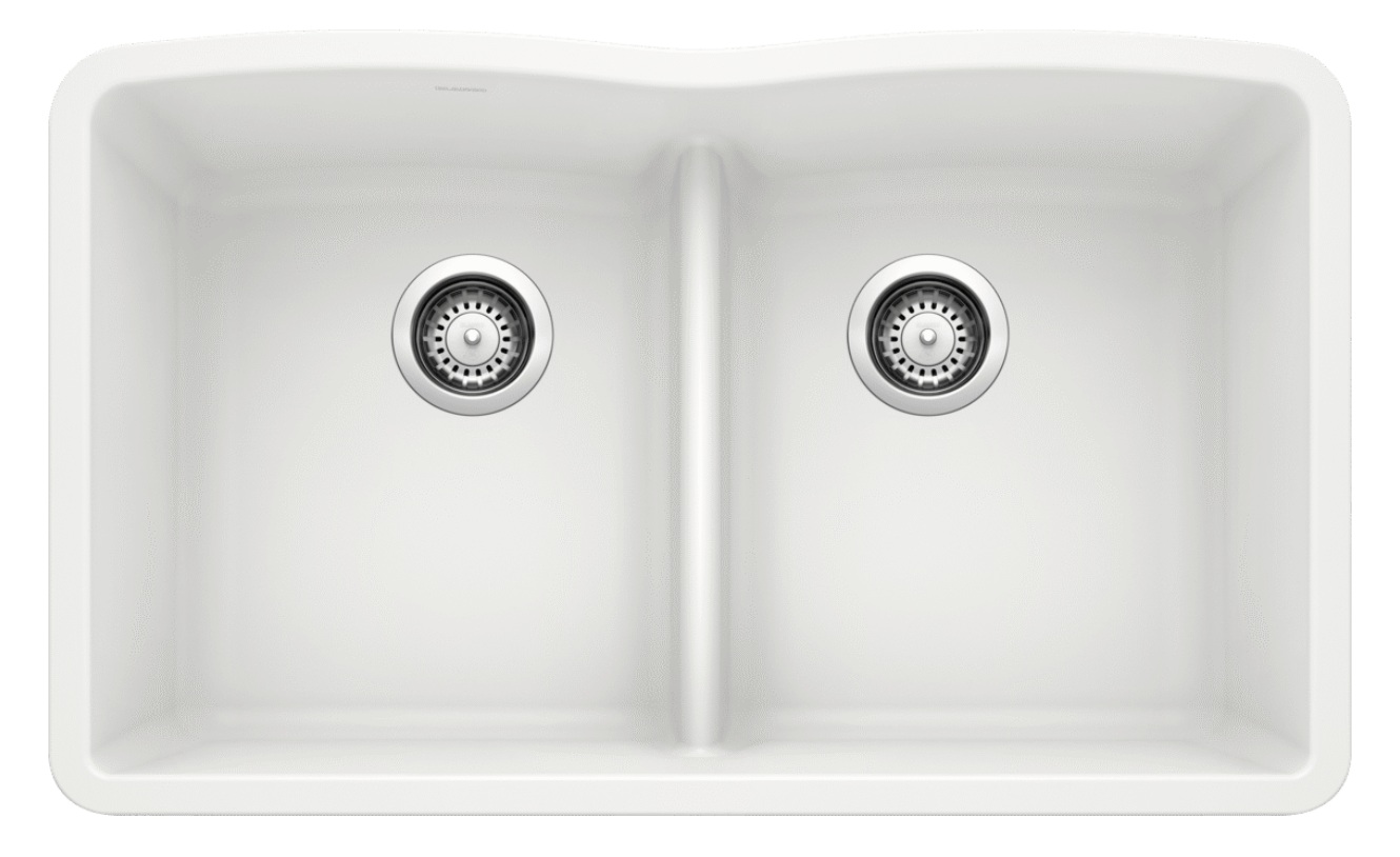 Blanco Diamond Equal Double Low Divide — Tarja de Silgranit