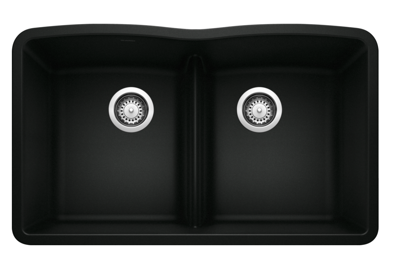 Blanco Diamond Equal Double Low Divide — Tarja de Silgranit