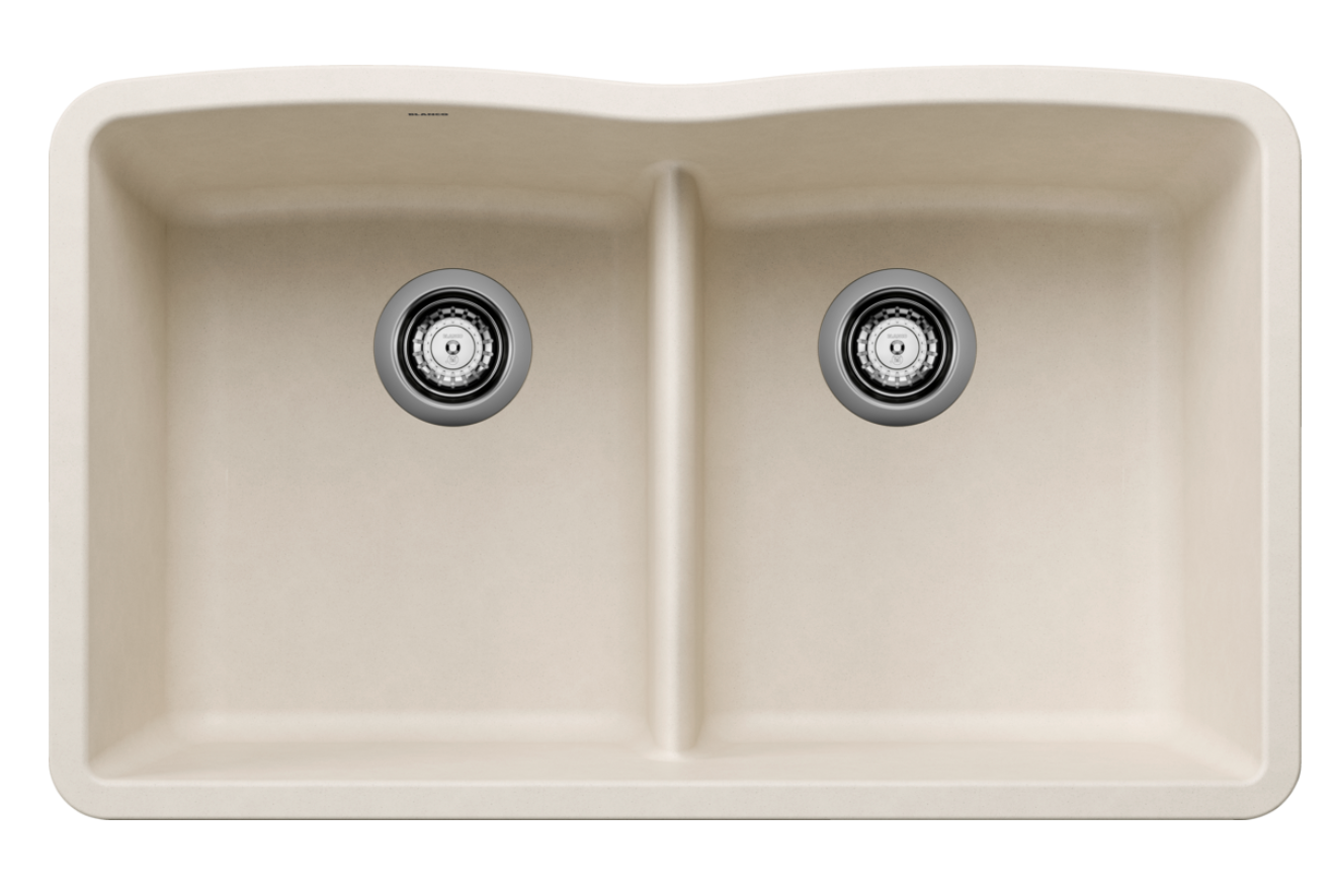 Blanco Diamond Equal Double Low Divide — Tarja de Silgranit