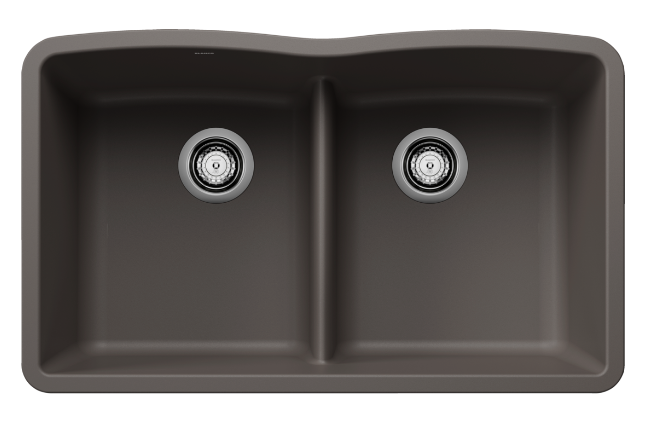 Blanco Diamond Equal Double Low Divide — Tarja de Silgranit