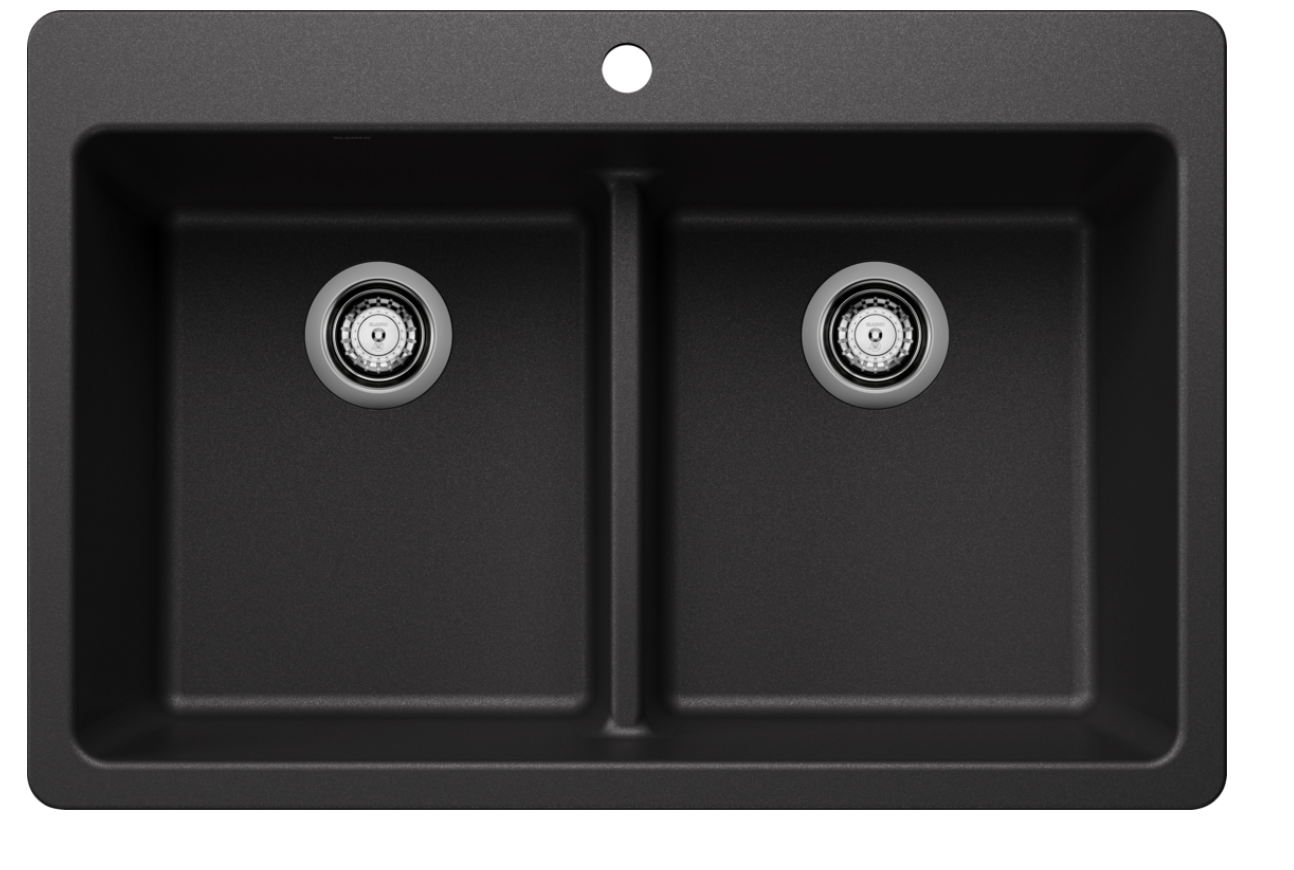 Blanco Liven 33" Equal Double Low Divide Dual Mount — Tarja de Silgranit