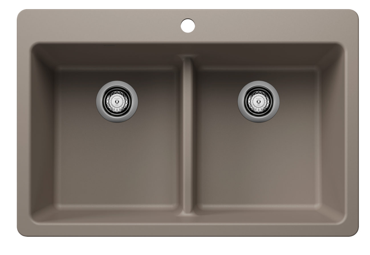 Blanco Liven 33" Equal Double Low Divide Dual Mount — Tarja de Silgranit
