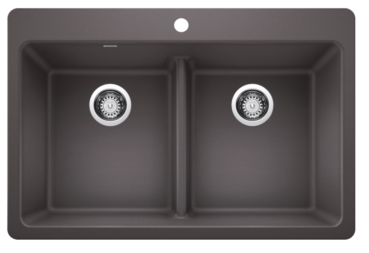 Blanco Liven 33" Equal Double Low Divide Dual Mount — Tarja de Silgranit
