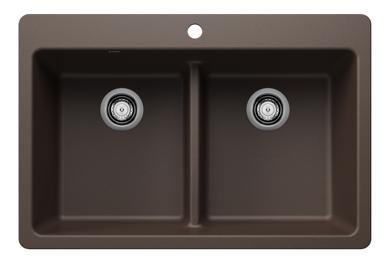Blanco Liven 33" Equal Double Low Divide Dual Mount — Tarja de Silgranit