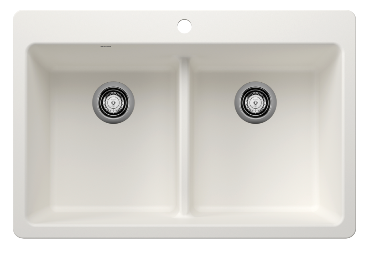 Blanco Liven 33" Equal Double Low Divide Dual Mount — Tarja de Silgranit