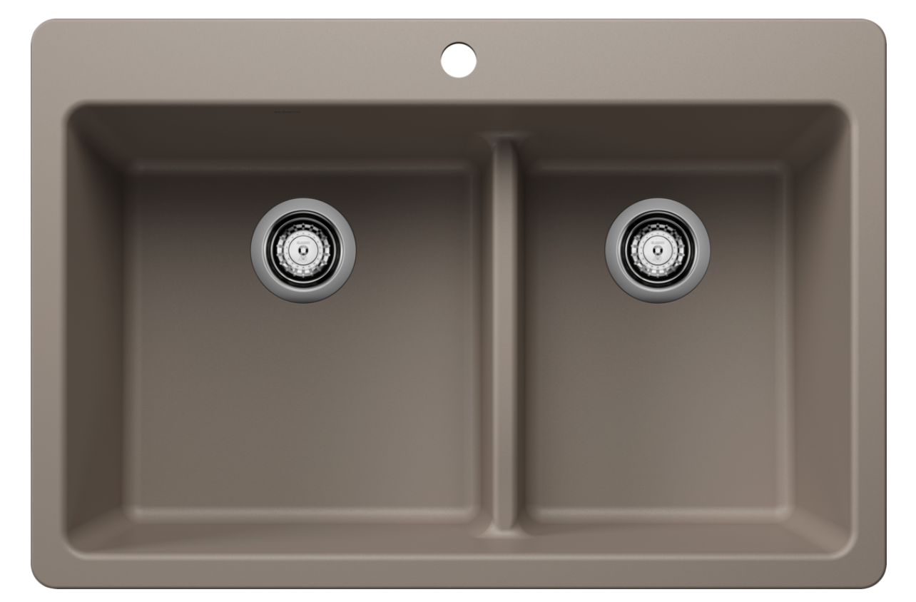 Blanco Liven 33" Equal Double Low Divide Dual Mount — Tarja de Silgranit