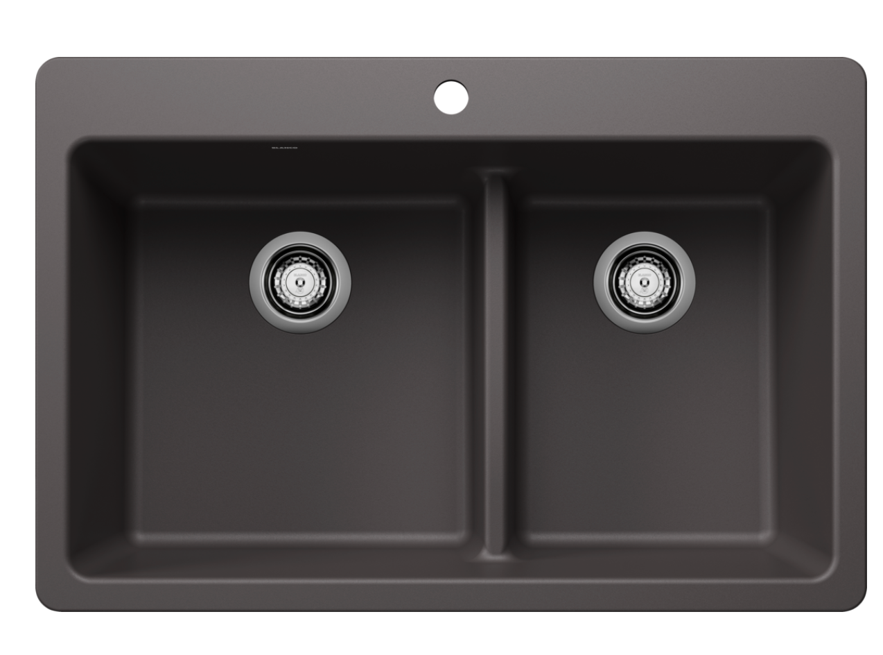 Blanco Liven 33" Equal Double Low Divide Dual Mount — Tarja de Silgranit