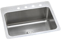 Elkay Tarja Lustertone® Classic Acero Inoxidable 27" x 22" x 10" de Un Tazón de Doble Montaje with Perfect Drain® — vista de producto