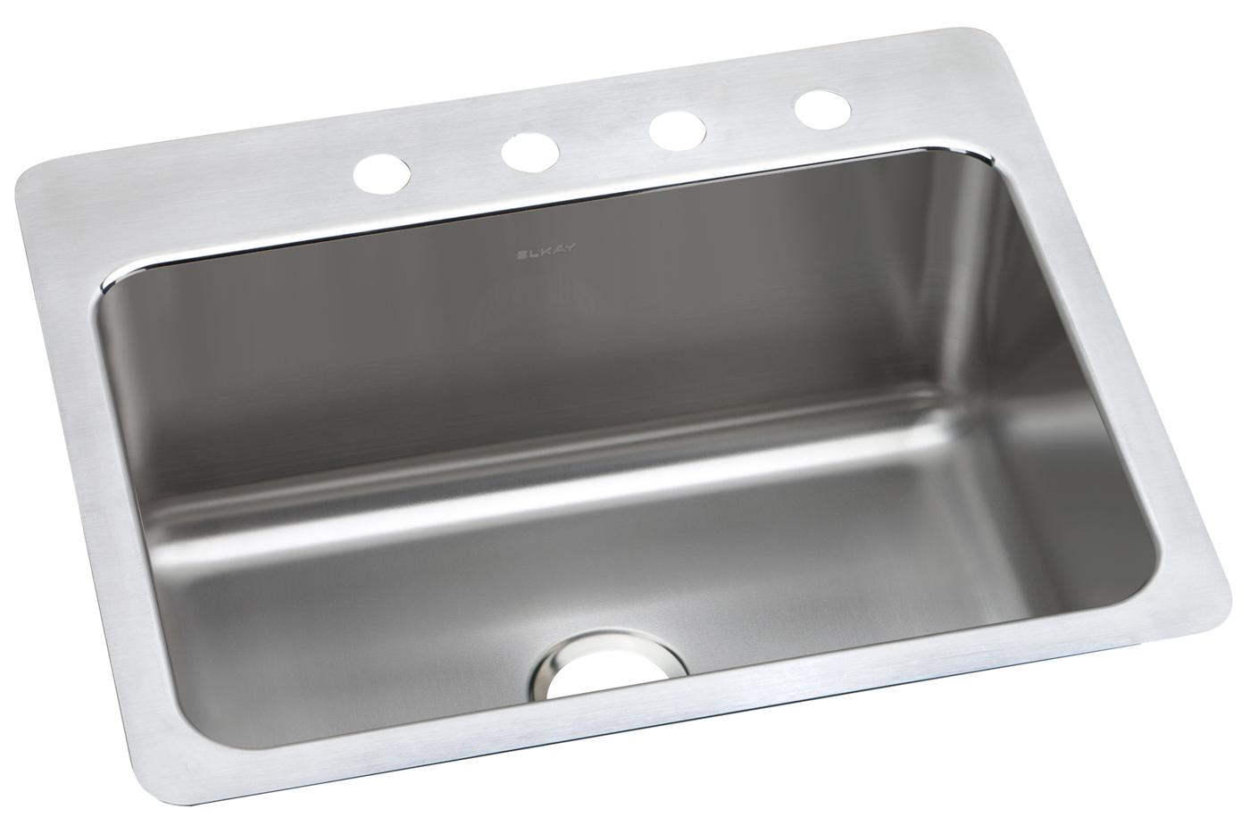 Elkay Tarja Lustertone® Classic Acero Inoxidable 27" x 22" x 8" de Un Tazón de Doble Montaje — vista de producto
