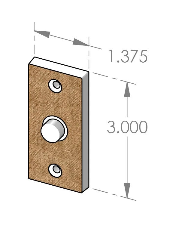 Burlap Door Bell (DRB-2203) — dibujo de especificaciones y dimensiones