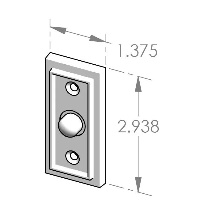 Ridge Door Bell (DRB-721) — dibujo de especificaciones y dimensiones