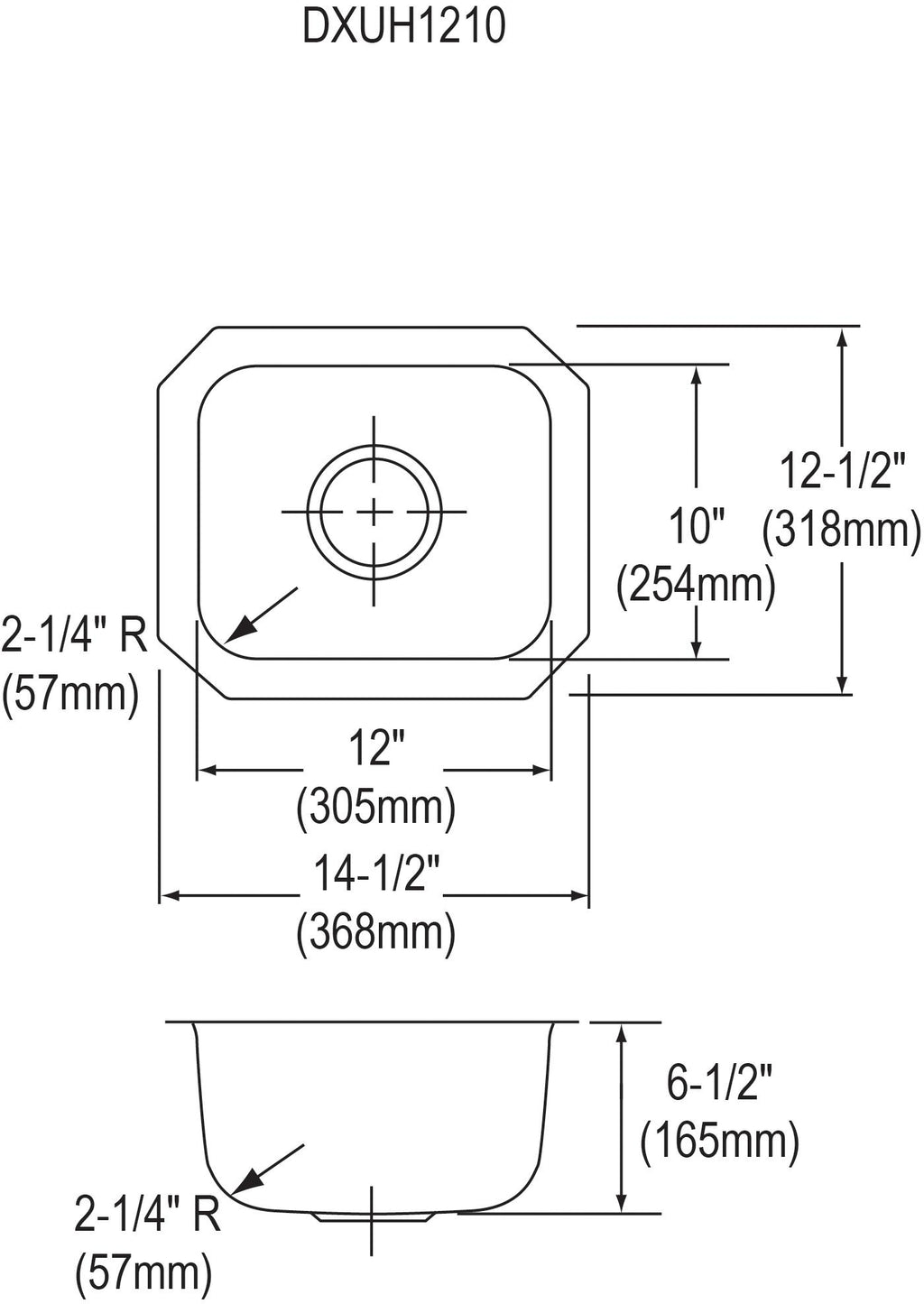 Elkay Tarja Dayton® Acero Inoxidable 14-1/2" x 12-1/2" x 6-1/2" de Un Tazón de Bar Bajo Cubierta — vista de producto