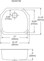 Elkay Tarja Dayton® Acero Inoxidable 23-1/2" x 21-1/8" x 9" de Un Tazón Bajo Cubierta — vista de producto