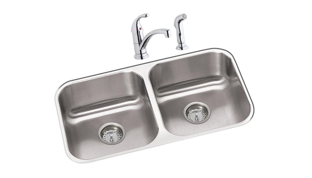 Elkay Tarja Dayton® Acero Inoxidable 31-3/4" x 18-1/4" x 8" de Dos Tazones Iguales Bajo Cubierta — vista de producto