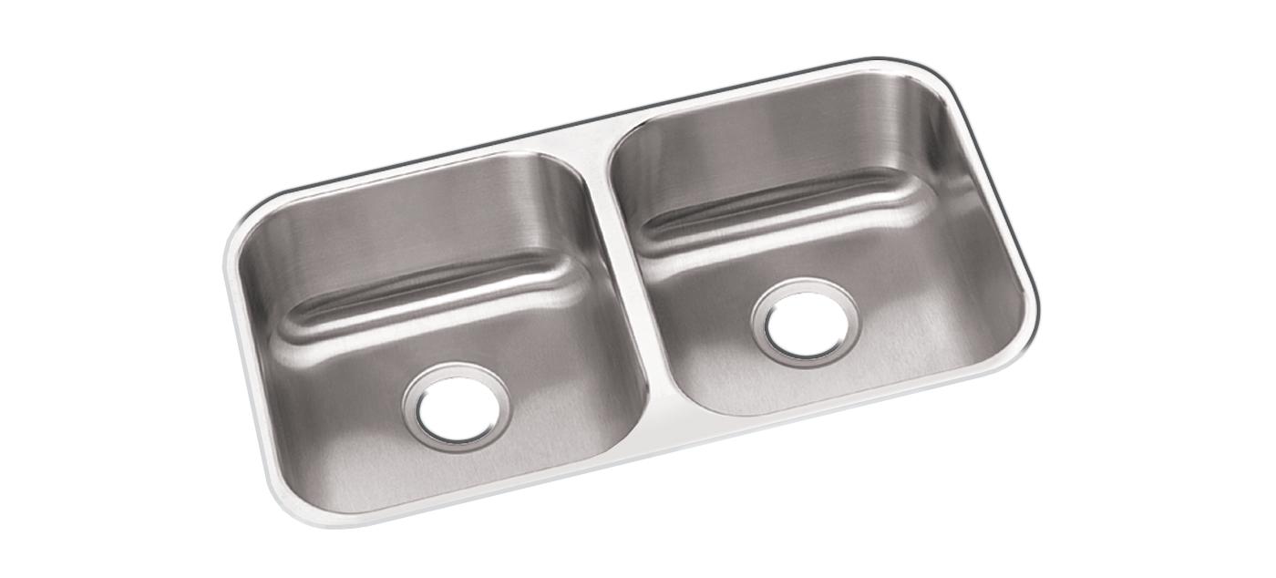 Elkay Tarja Dayton® Acero Inoxidable 31-3/4" x 18-1/4" x 8" de Dos Tazones Iguales Bajo Cubierta — vista de producto