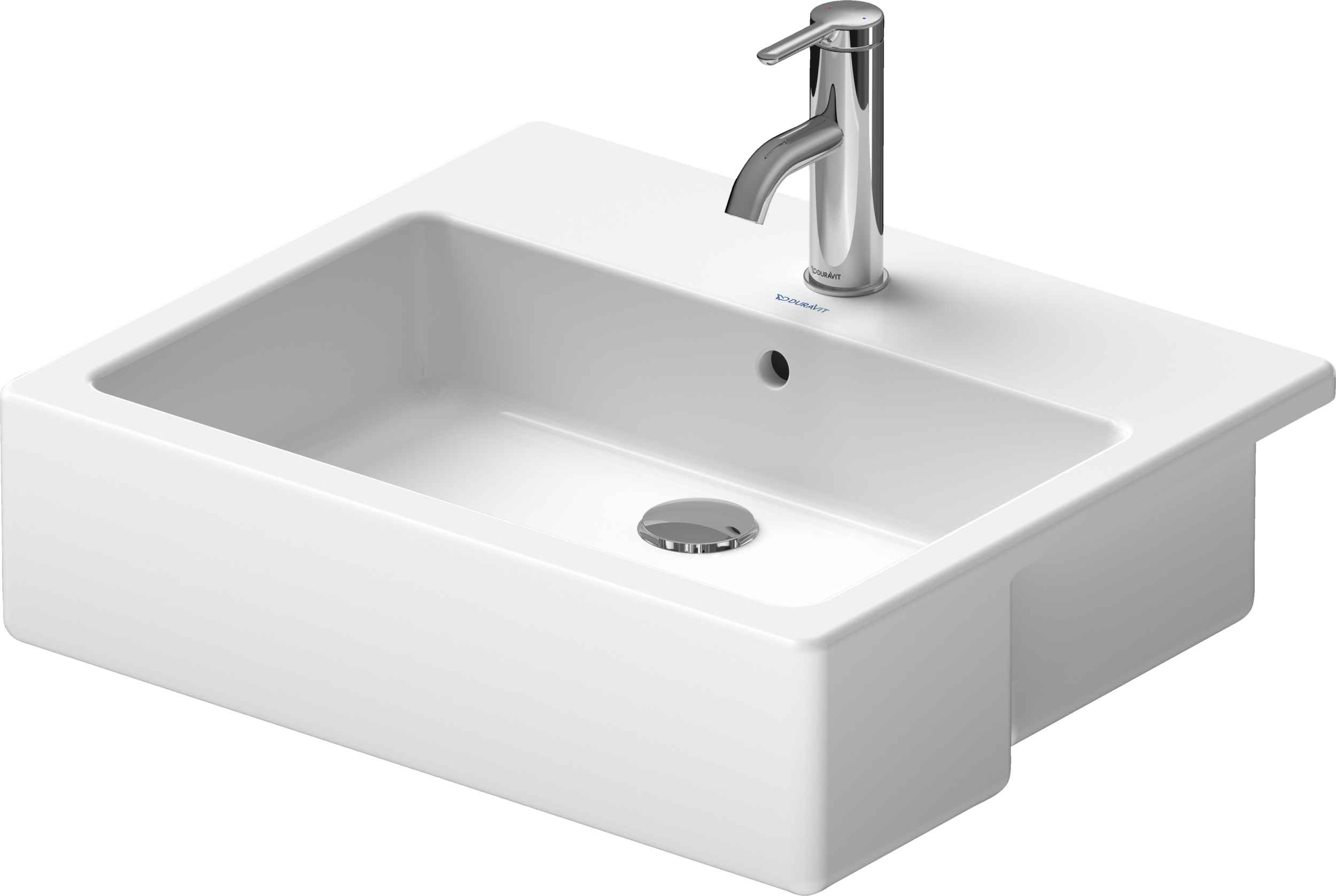 Duravit Vero Semi-Recessed lavabo de Pared Blanco Brillante
