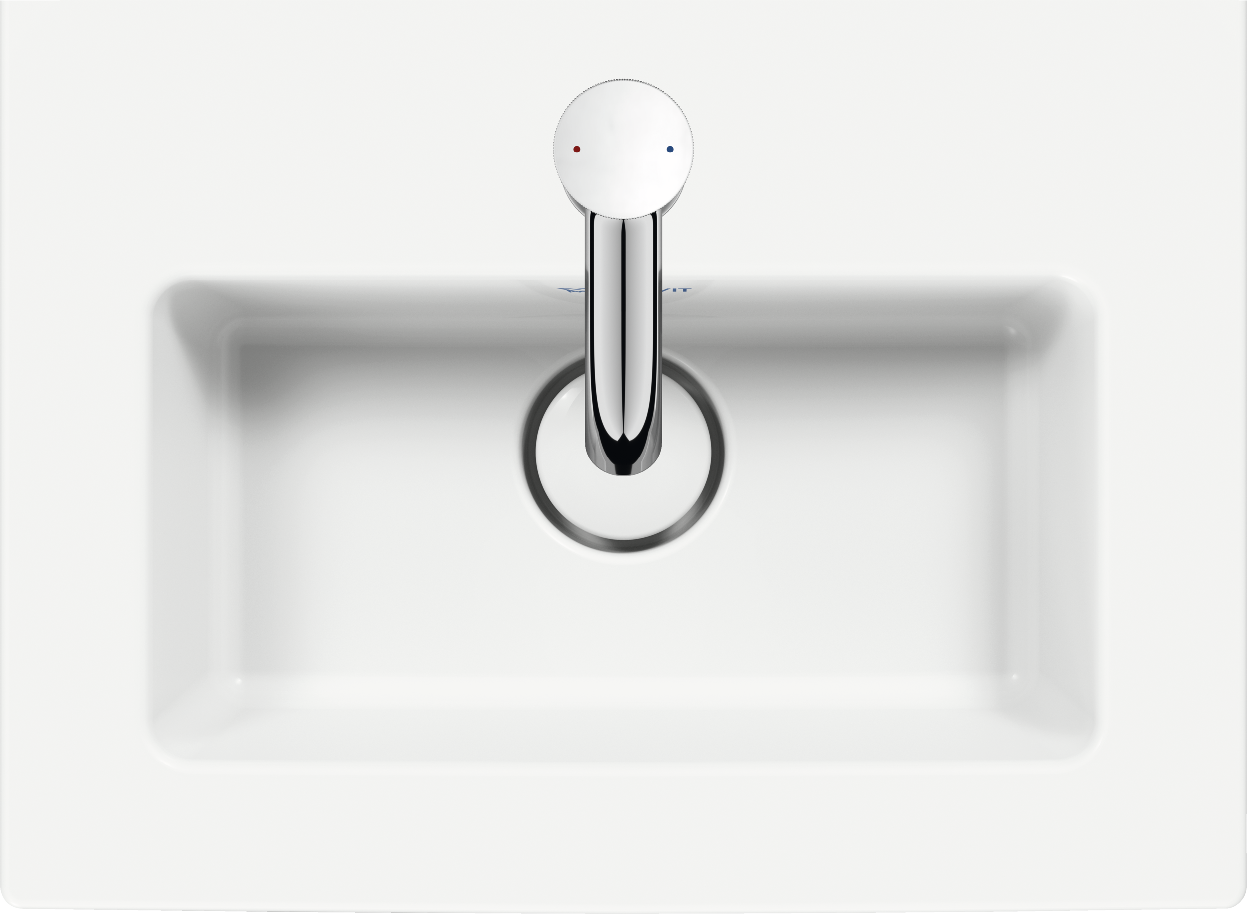Duravit White Tulip lavabo de Pared Blanco Brillante — vista superior