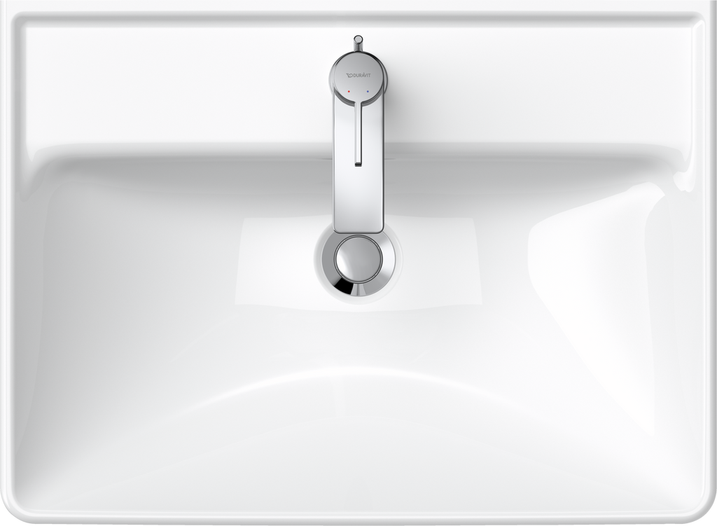 Duravit D-Neo lavabo de Pared Blanco Brillante — vista superior
