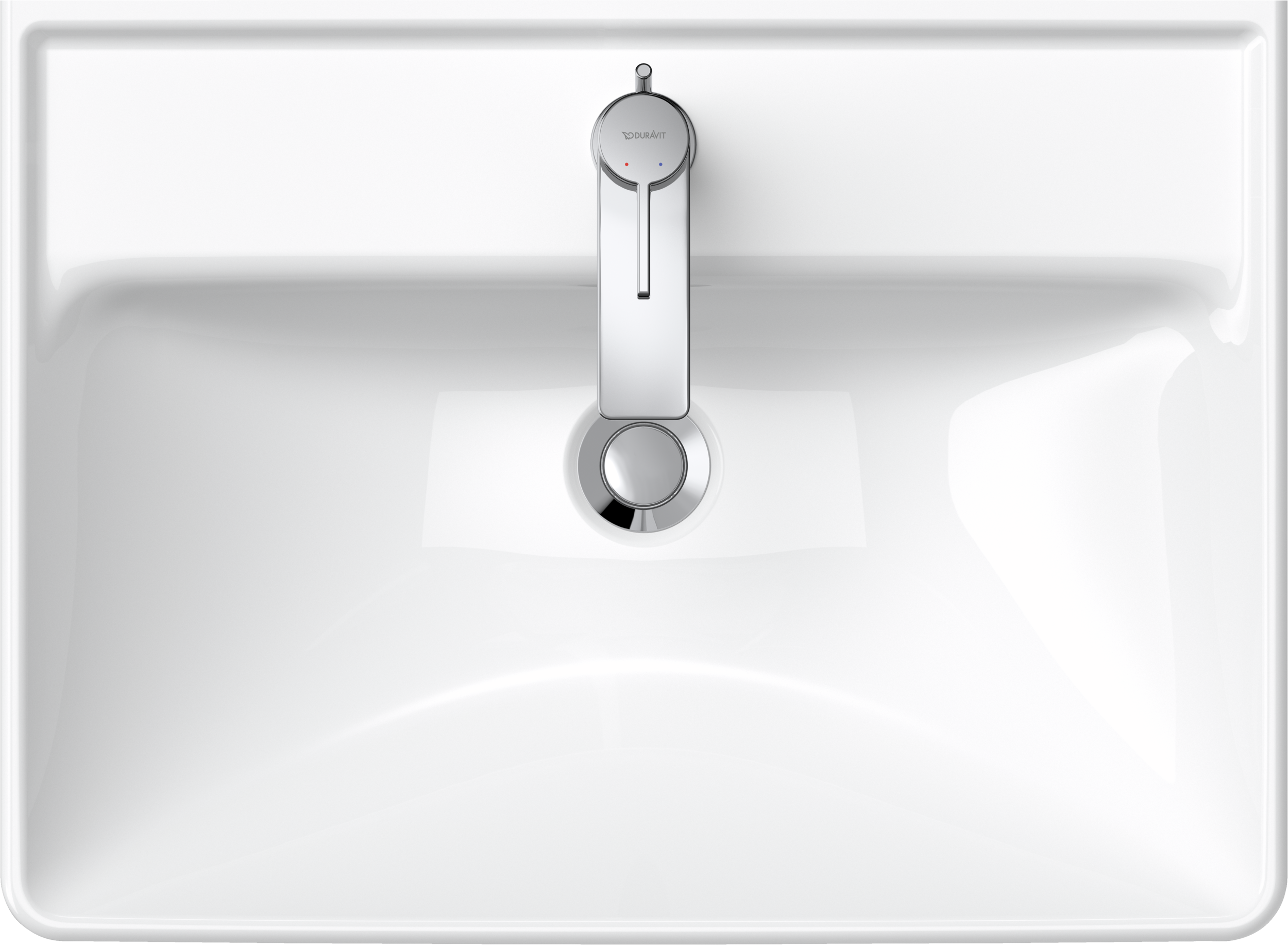 Duravit D-Neo lavabo de Pared Blanco Brillante — vista superior