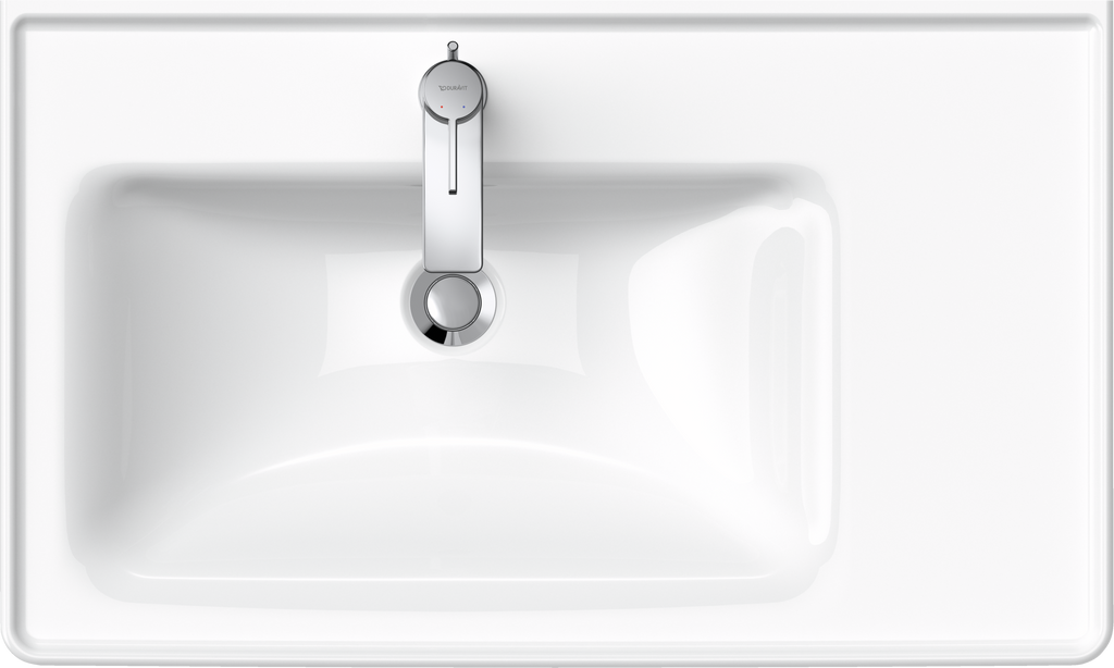 Duravit D-Neo lavabo de Pared Blanco Brillante — vista superior