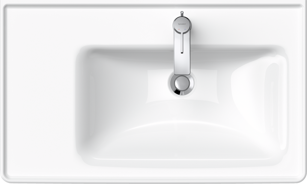 Duravit D-Neo lavabo de Pared Blanco Brillante — vista superior
