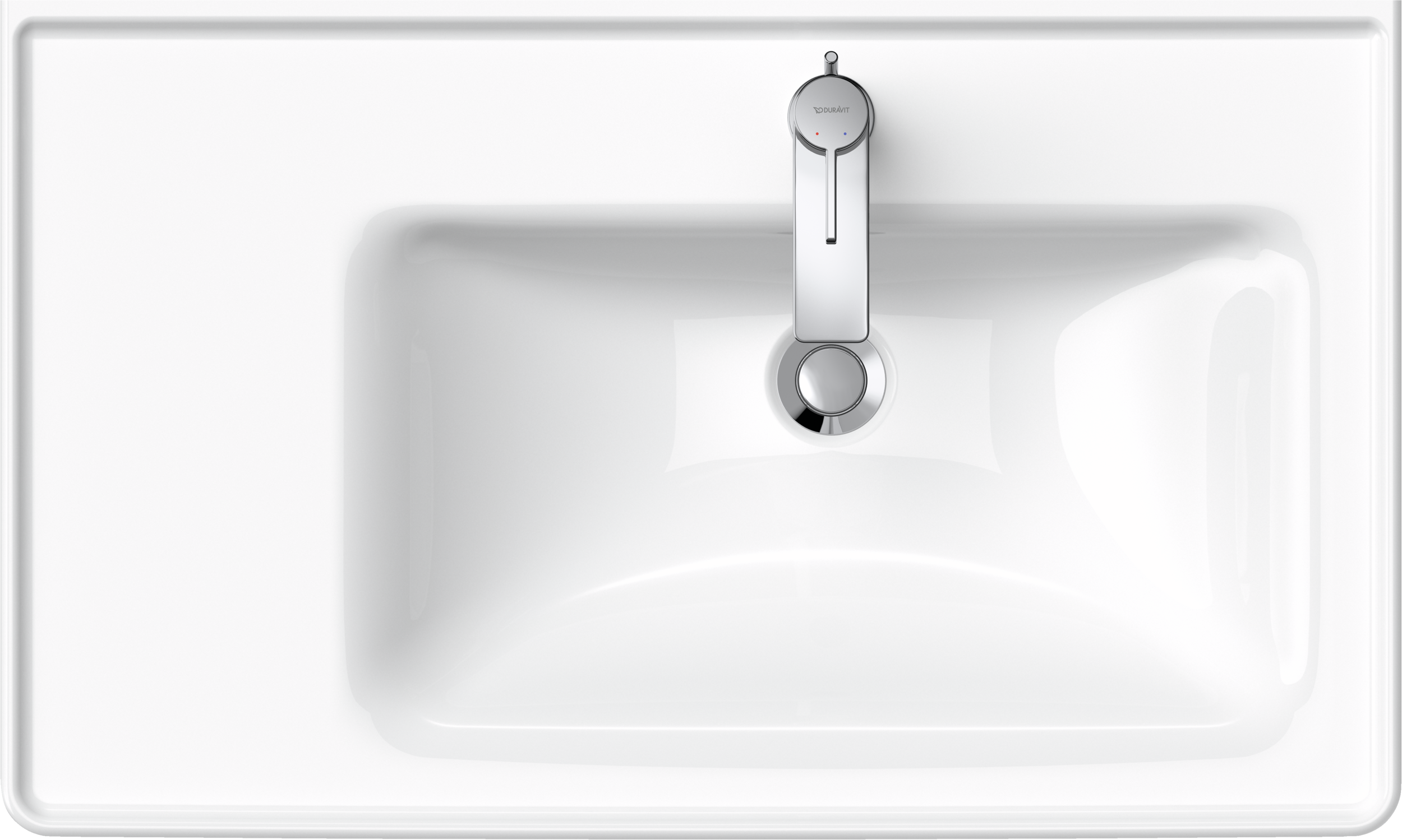 Duravit D-Neo lavabo de Pared Blanco Brillante — vista superior