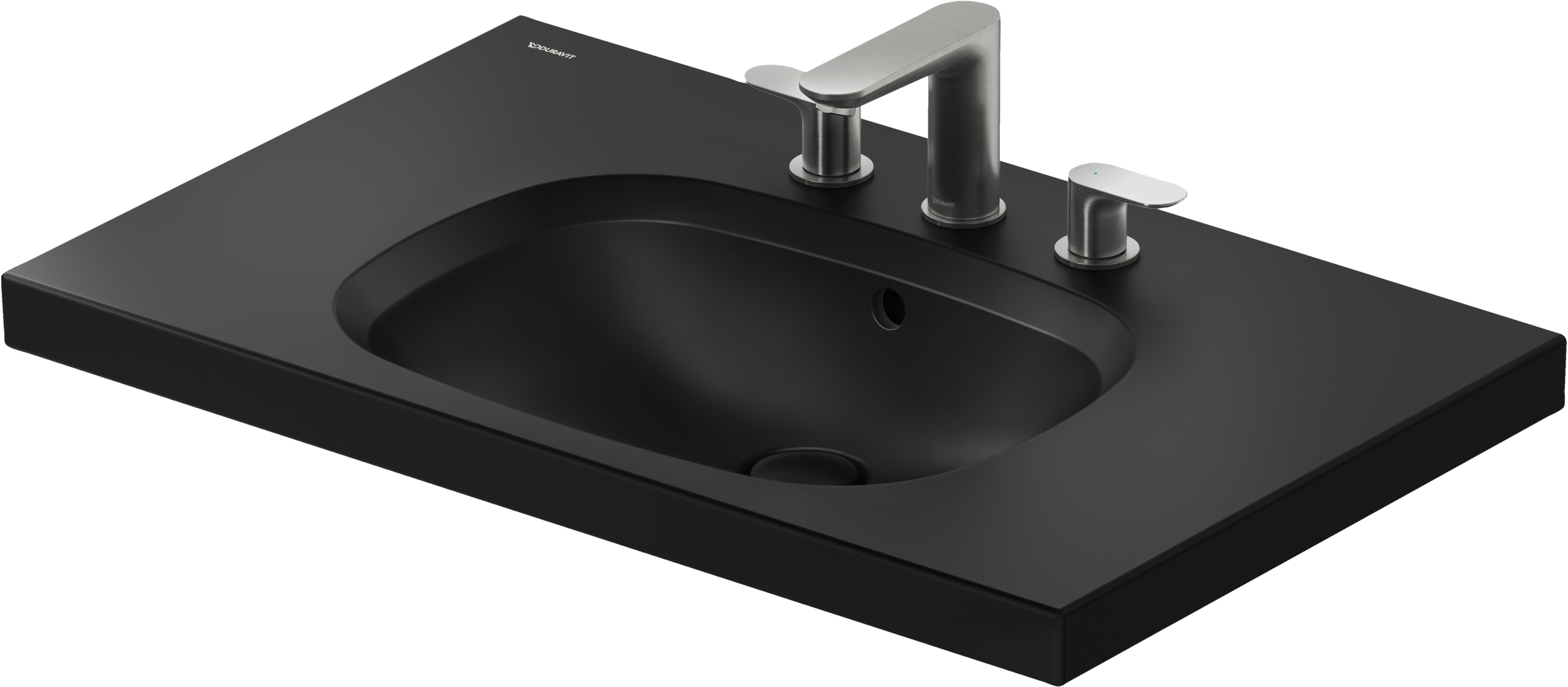 Duravit Aurena lavabo de Pared Negro Mate