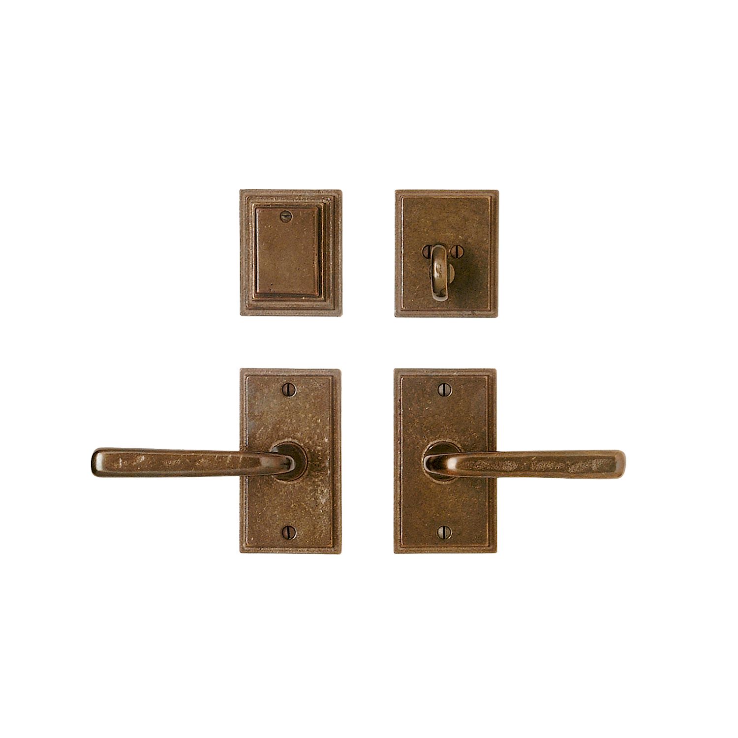 uego de Entrada Stepped 2 1/2" x 4 1/2" — Rocky Mountain Hardware bronce macizo