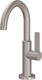 California Faucets Steampunk Bay Llave de Lavabo/Bar de Un Solo Orificio - Pico Bajo - Pico de Arco - Satin Nickel