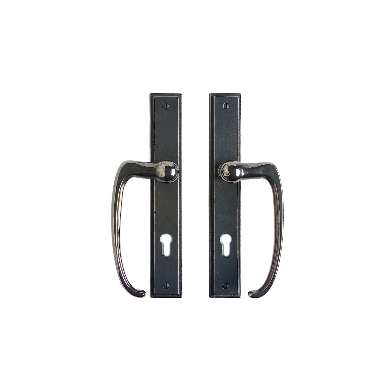 erraje para Puerta Corrediza Stepped 1 3/4" x 11" (cilindro perfil) — Rocky Mountain Hardware bronce macizo