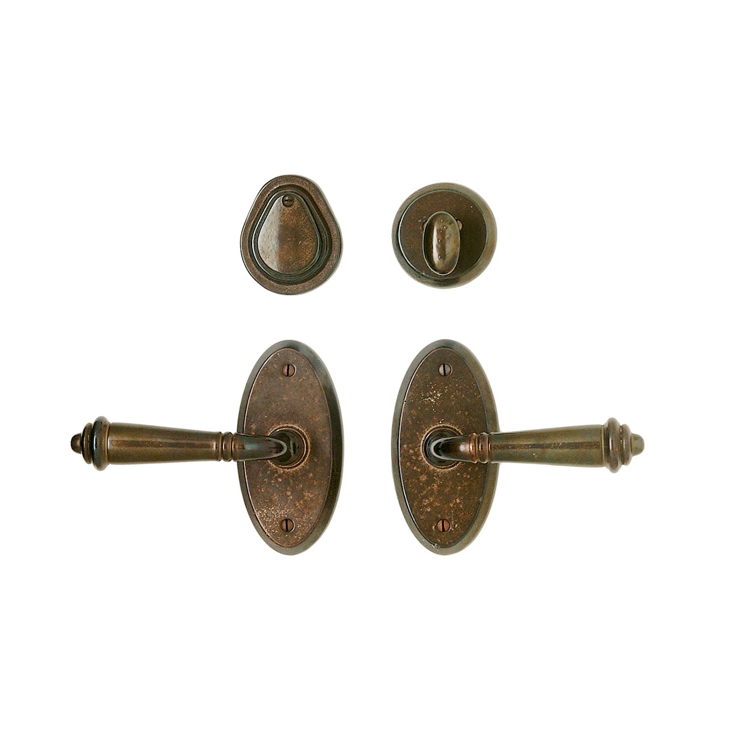 uego de Entrada Round y Oval oval 2 5/8" x 5 1/4" — Rocky Mountain Hardware bronce macizo