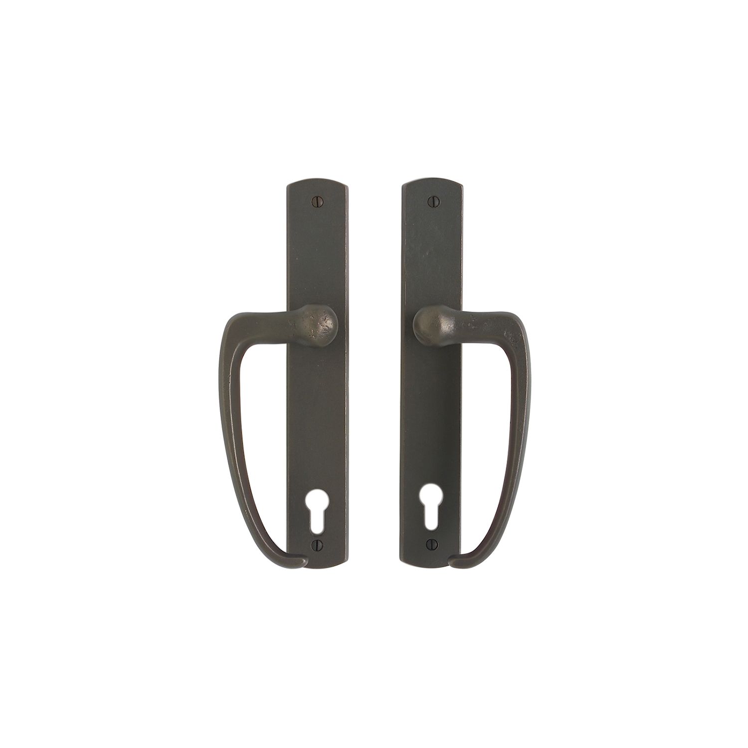 erraje para Puerta Corrediza Curved 1 3/4" x 11" (cilindro perfil) — Rocky Mountain Hardware bronce macizo