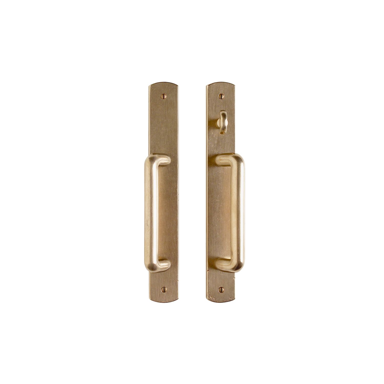 erraje para Puerta Corrediza Curved 1 3/4" x 13" (cilindro americano) — Rocky Mountain Hardware bronce macizo