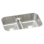 Elkay Tarja Lustertone® Classic Acero Inoxidable 32-1/16" x 18-1/2" x 8" de Dos Tazones Iguales Bajo Cubierta con Aqua Divide — vista de producto