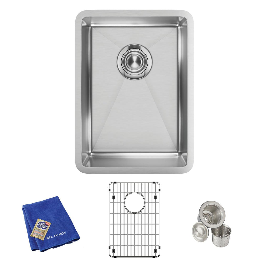 Elkay Tarja Crosstown® Calibre 18 Acero Inoxidable 13-1/2" x 18-1/2" x 9" de Un Tazón Bajo Cubierta Bar (Kit) — vista de producto