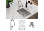Elkay Tarja Crosstown® Calibre 18 Acero Inoxidable 13-1/2" x 18-1/2" x 9" de Un Tazón Bajo Cubierta Bar (Kit con Llave Rejilla de Fondo y Drenaje) — ambiente de cocina