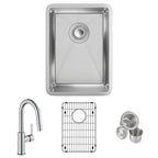 Elkay Tarja Crosstown® Calibre 18 Acero Inoxidable 13-1/2" x 18-1/2" x 9" de Un Tazón Bajo Cubierta Bar (Kit con Llave Rejilla de Fondo y Drenaje) — ambiente de cocina